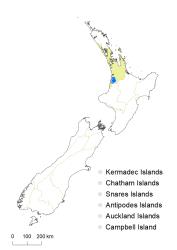 Veronica scopulorum distribution map based on databased records at AK, CHR & WELT.
 Image: K.Boardman © Landcare Research 2022 CC-BY 4.0